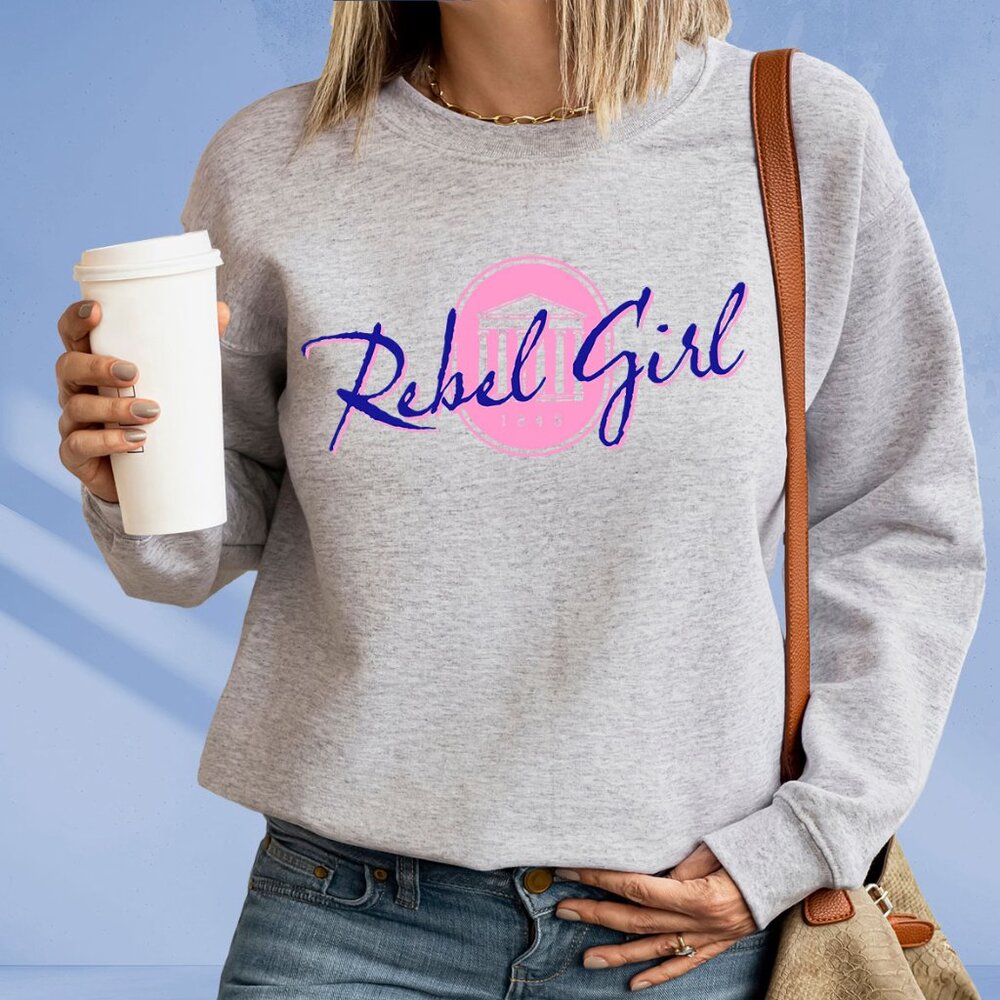 Ole Miss Rebel Girl Univ of Mississippi crewneck sweatshirt ASH